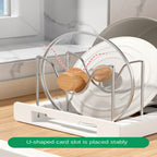 Foldable Kitchen Utensil Storage Rack, Kitchen Pot Lid Storage Rack, Kitchen Utensil Artifact Pot Storage Organizer