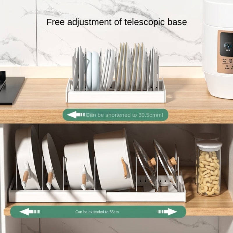 Foldable Kitchen Utensil Storage Rack, Kitchen Pot Lid Storage Rack, Kitchen Utensil Artifact Pot Storage Organizer