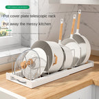 Foldable Kitchen Utensil Storage Rack, Kitchen Pot Lid Storage Rack, Kitchen Utensil Artifact Pot Storage Organizer