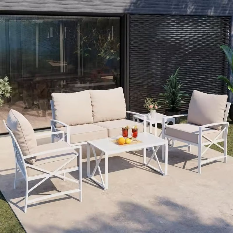 Outdoor Patio Furniture Sectional Set with Coffee Table