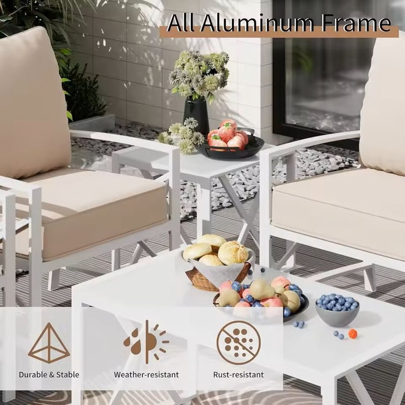 Outdoor Patio Furniture Sectional Set with Coffee Table