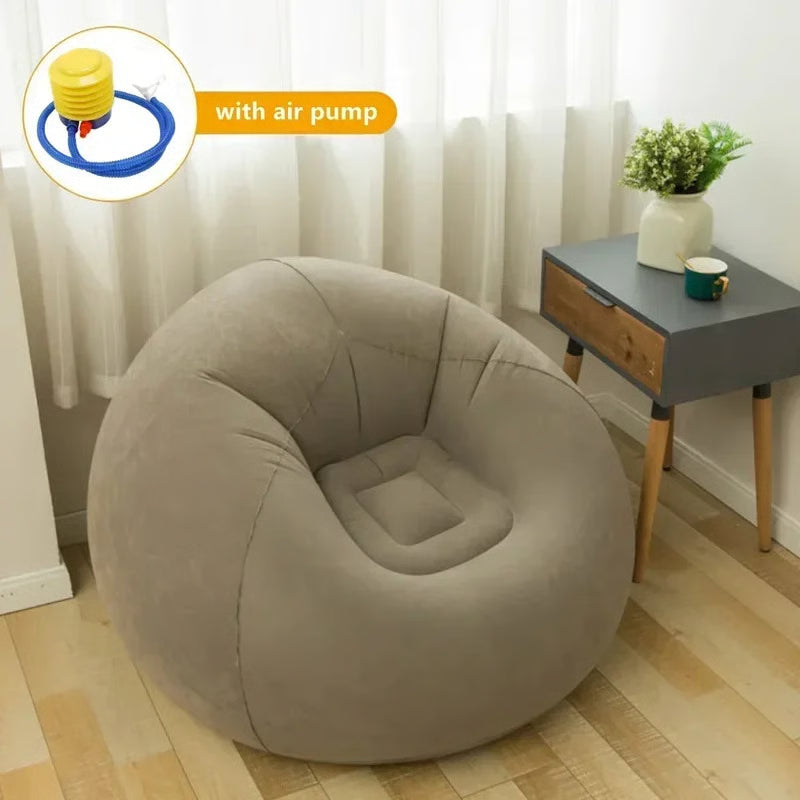 PVC Lounger Seat, Large Lazy Inflatable Sofa Chairs, Bean Bag Sofas, Pouf Puff Couch for Tatami & Living Room