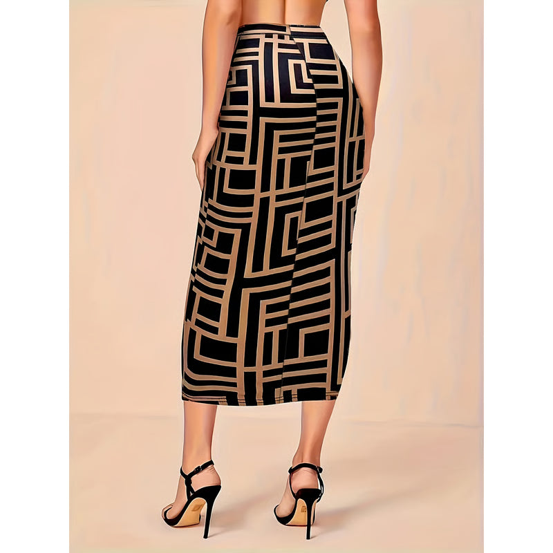 Plus Size Skirt, Women's Fashion, Spring Summer New, Wind Slit Design, Half Body Skirt, Temperament Style