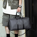 Large Capacity Men Black Traveling Bag, Business Travel Luggage, Classic Printed Handbag Shoulder Bag for Men