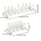 Foldable Kitchen Utensil Storage Rack, Kitchen Pot Lid Storage Rack, Kitchen Utensil Artifact Pot Storage Organizer